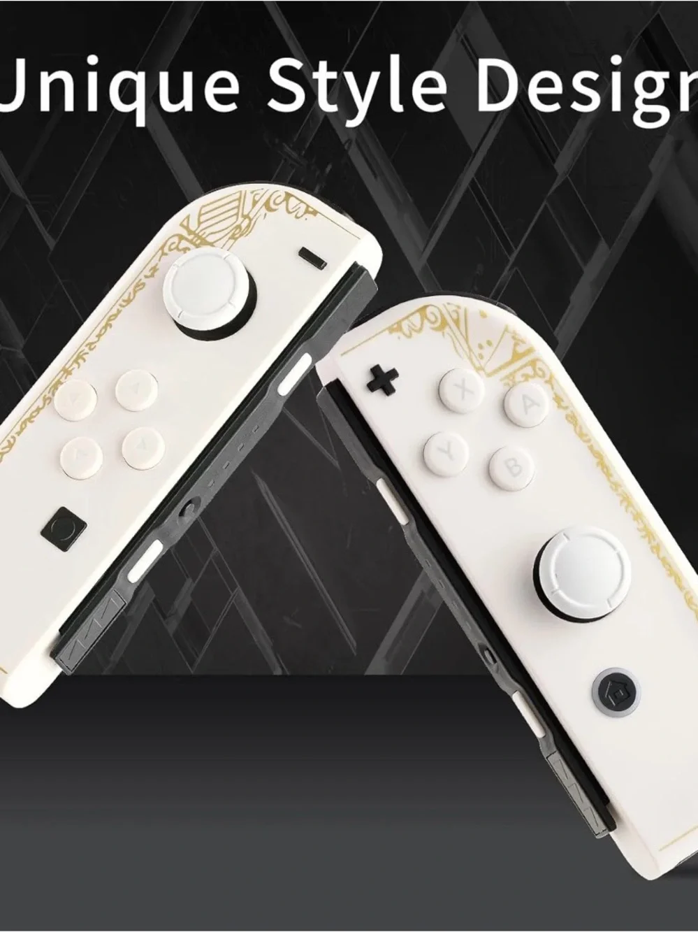 Nintendo Compatible Joy-Con Controller Pair - White with Gold Accent